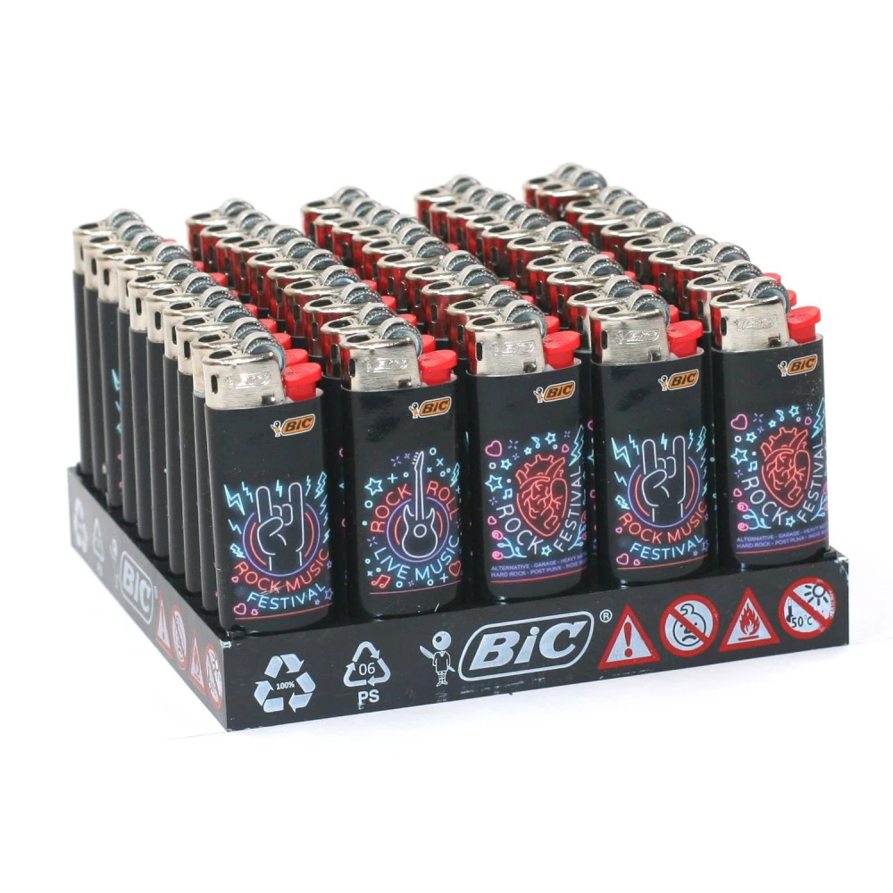 Bic Barquette De 50 Briquets Mini J25 Neon Rock 1 Bic Barquette De 50 Briquets Mini J25 Neon Rock
