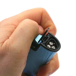 Briquet Turbo Métal Avec Perce Cigare Intégrer - Bleu -Fumeurs Fournitures Magasin briquet turbo metal avec perce cigare integrer bleu 3