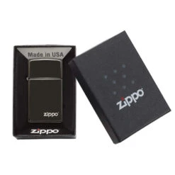Briquet Zippo Slim - Ebony 5 Briquet Zippo Slim - Ebony -Fumeurs Fournitures Magasin briquet zippo slim ebony 2
