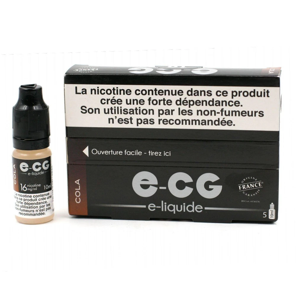 Lot De 5 Flacons E-CG - Goût Cola 16 Mg/ml 1 Lot De 5 Flacons E-CG - Goût Cola 16 Mg/ml