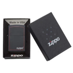 Zippo 218ZB Matte Black Red 60001437 -Fumeurs Fournitures Magasin zippo 218zb matte black red 60001437 2